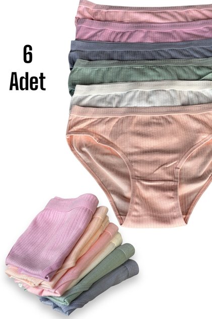 6'lı Dondeza Raporlu Pastel Renk Kadın Külot Bikini Bato