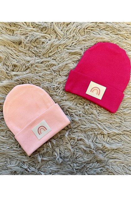 Pack of 2 Flexible Labeled Ribbed Beret