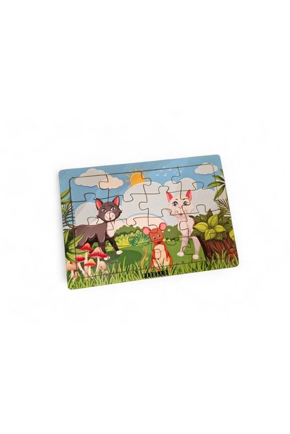 Cats and Mouse 16 Pieces Educational Learning Wooden Kids Puzzle Montessori Jigsaw Baby Children Toy