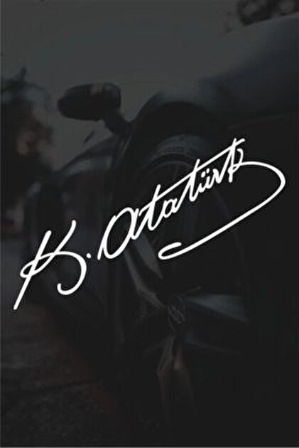 Adesivo Vetro Auto Con Firma Atatürk "Imza Mustafa Kemal" - Decalcomania Adesiva Opaca Per Auto, Pareti, Vetro - 25x9 Cm (Nero) - 5