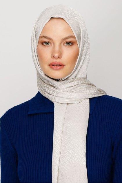 Stone Color Forever Pattern Shiny Jacquard Shawl