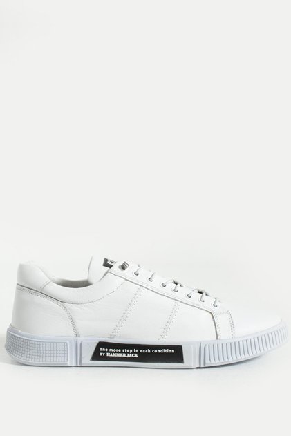 Basel Genuine Leather White Black Men's Casual Shoes