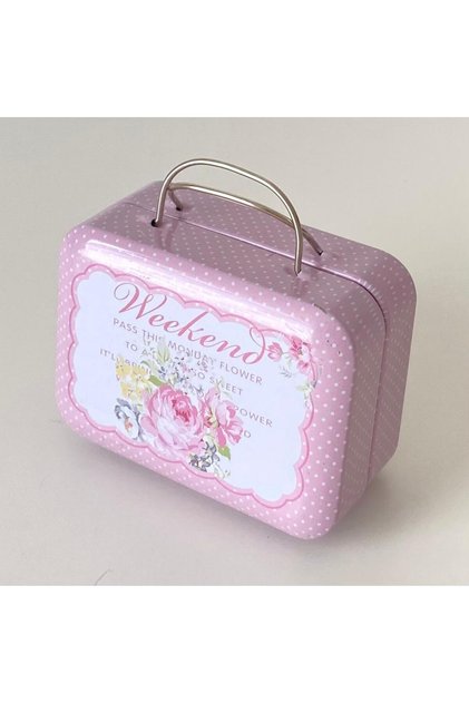 Metal Kutu, Valiz Figürlü, Hediyelik, Takı, Dikiş ve Hobi Kutusu F Model *8 Cm *5,5 Cm *4 Cm