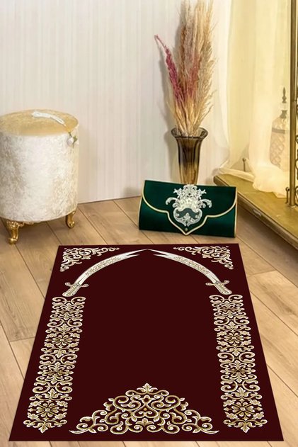 Digital Printed Non-Slip Base Washable Gift Dowry Prayer Mat Prayer Rug