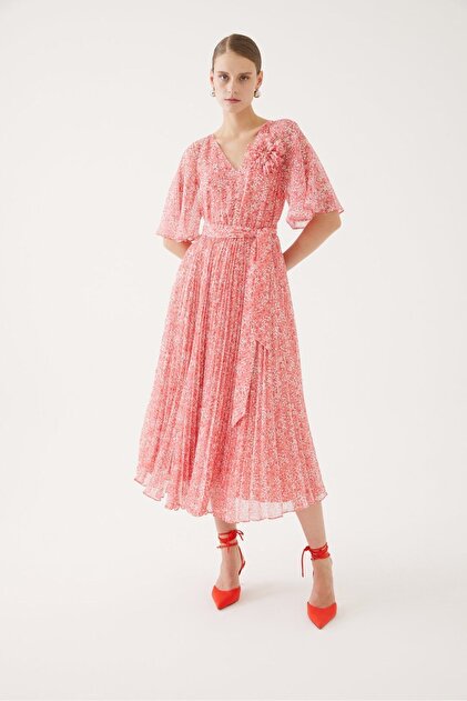 open lace back dress Exquise 4218031 Yellow & Pink Dress