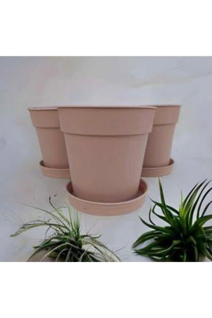 Terrakota 3lü Saksı MODERN KREM