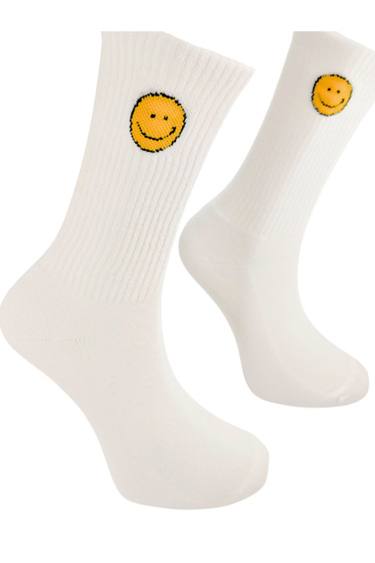 Imported Special Series Unisex Smiley Colorful Smile Towel Sole Colorful Patterned Comfortable Style Socks