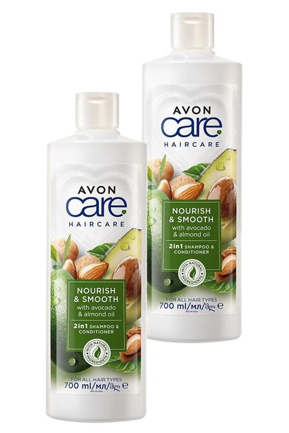 Care Shampoo and Hair Care Cream with Avocado & Almond Oil 700 Ml. Double Set