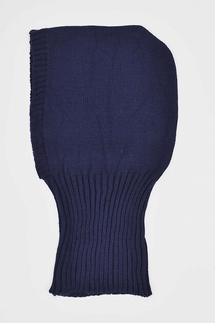Balaclava Women's Knitwear Snow Mask Beanie Neck Collar Dark Navy Blue