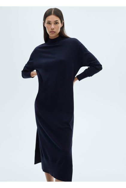 Round neck knitwear dress