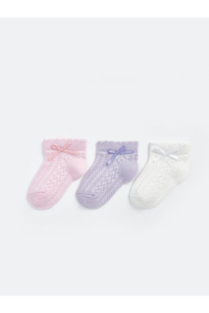 Lcw Patterned Baby Girl Booties Socks 3-Piece