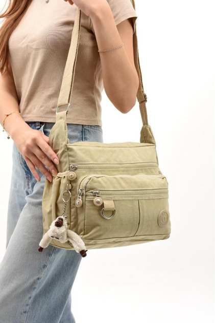 Klinkır Women's Messenger Bag Multi-Pocket Cross Strap Rain-Resistant Lightweight Fabric 30*23 cm Shoulder Bag