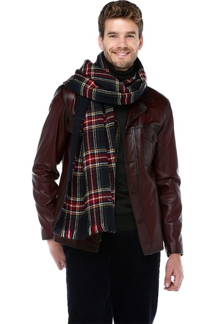 Hector Men's Genuine Leather Sports Jacket Claret Red