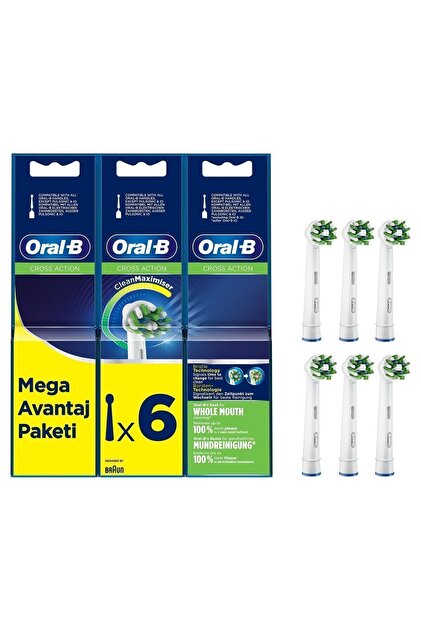 Oral-B Cross Action Clean Maximiser 6'lı Diş Fırçası Yedek Başlığı
