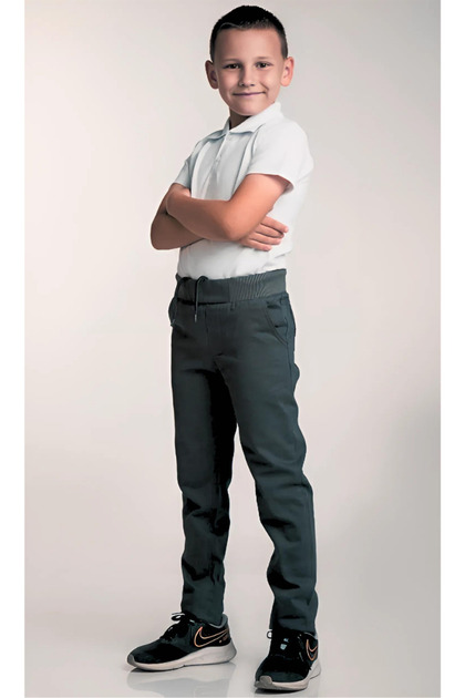 Ribbed Lace-Up School Trousers with Elastic Waist - Children's Trousers - Multi-Pocket School Trousers - Your Cloth