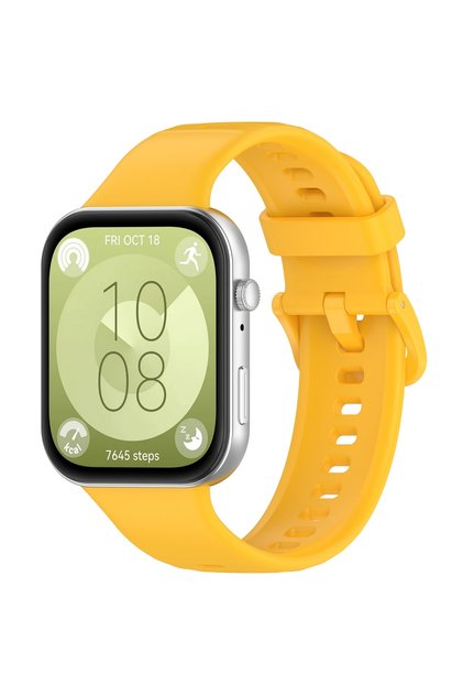 Huawei Watch Fit 3/4/4 Pro/5/5 Pro Uyumlu Renkli A Kalite Kordon Kayış Bileklik Klasik Silikon Sarı