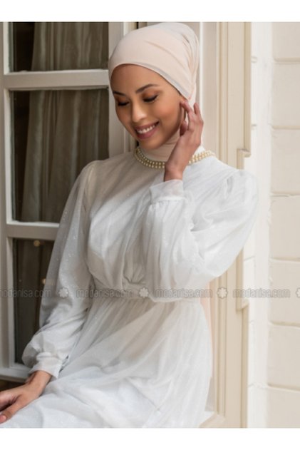 شال كريب شيفون - كريمي