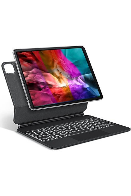 Fogy Ipad Pro 11 Inç 2024 M4 Uyumlu Magic Keyboard Touchpad Işıklı