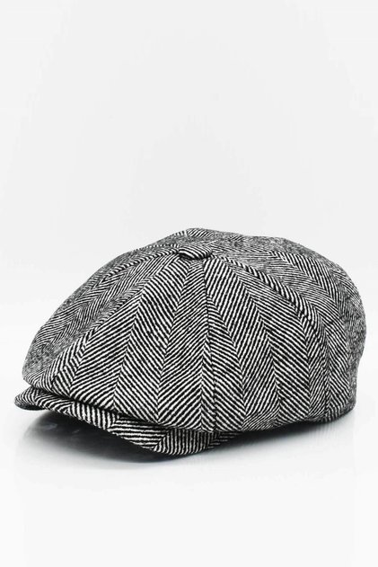 Men's Herringbone Patterned British Cap Wool Hat