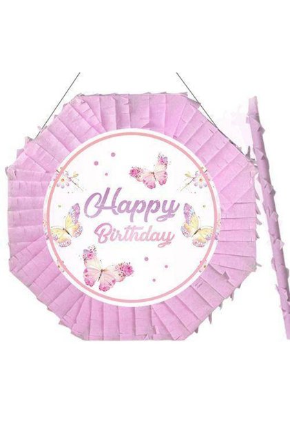 Kelebek Pinyata Pembe 42 cm + Sopası
