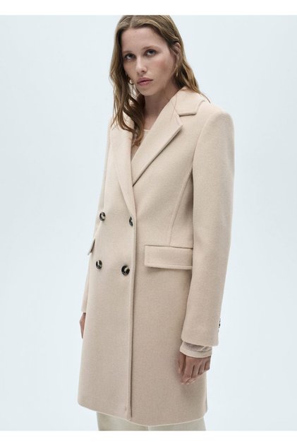 Double-breasted wool coat