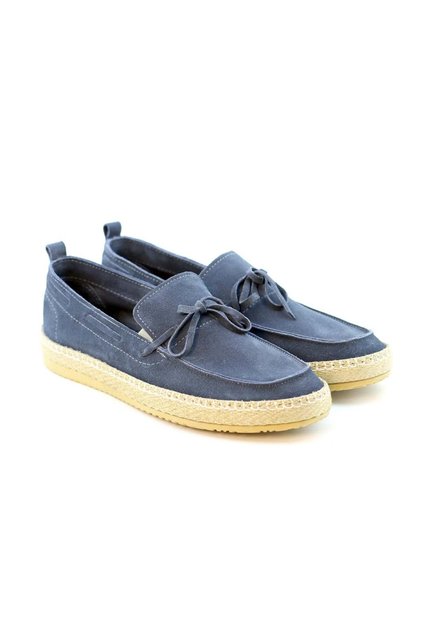 SRM 116 Woven Detail Genuine Leather Men's Shoes Blue