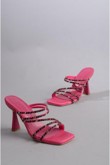 SELECT 1300 STONE-EMBELLISHED HEEL Slipper (10 cm) FUCHSIA
