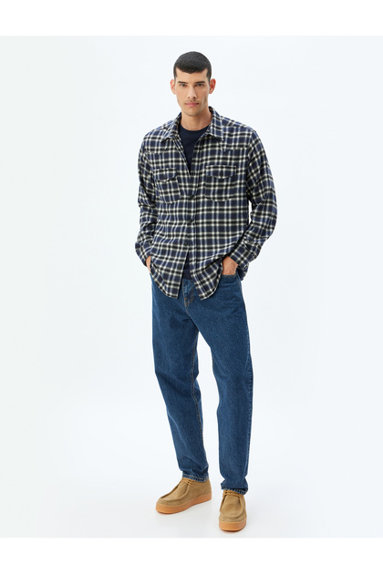 Lumberjack Shirt Long Sleeve Flap Pocket Detailed Cotton Blend