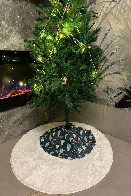 Christmas Pine Tree Foot Cover Washable Fabric with Velcro 65x65