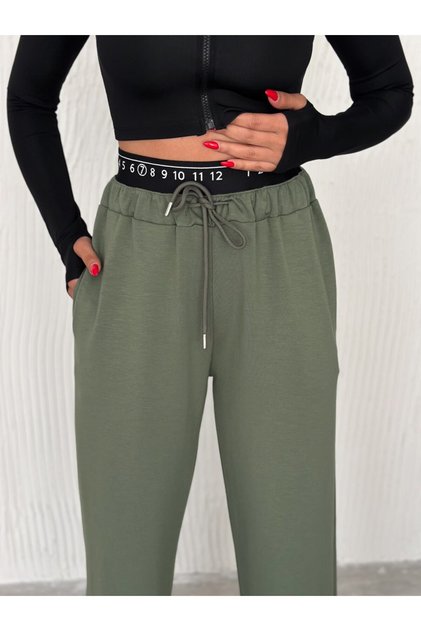 Baxer Bel Eşofman Alti Wide Leg / Elastic Waist Detail Trackpot Bottom Wide Leg