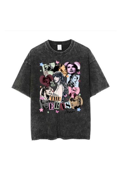 Washed Taylor Swift the Eras Tour Printed Unisex Oversize Vintage T-Shirt