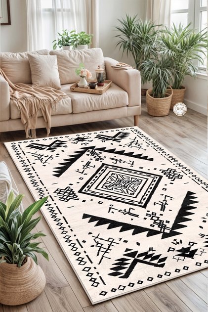 Bohemian Washable Non-Slip Sole Stain Resistant Living Room Rug Kitchen Rug and Runner Rug