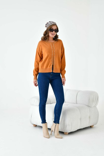 Women's Pearl Detailed Cardigan Onion 20808
