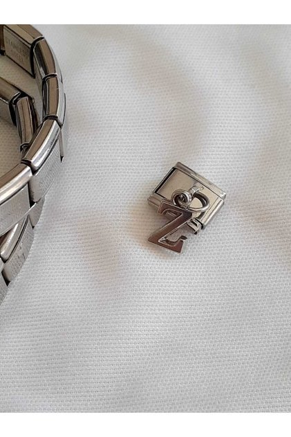 Z Letter Steel Italian Charm