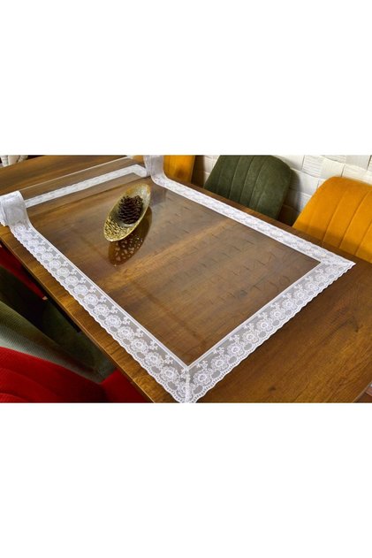 Lacy Thick Transparent 70 Cm PVC Tablecloth and Protector