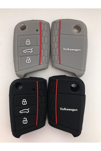 Golf Jetta Passat Polo Scirocco Amarok Tiguan T-roc Tiguan Compatible Silicone Protection Case Black And Gray
