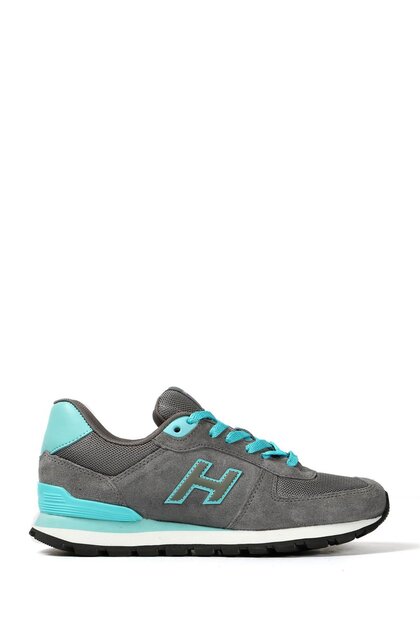 Peru Genuine Leather Gray - Blue Women's Sneakers