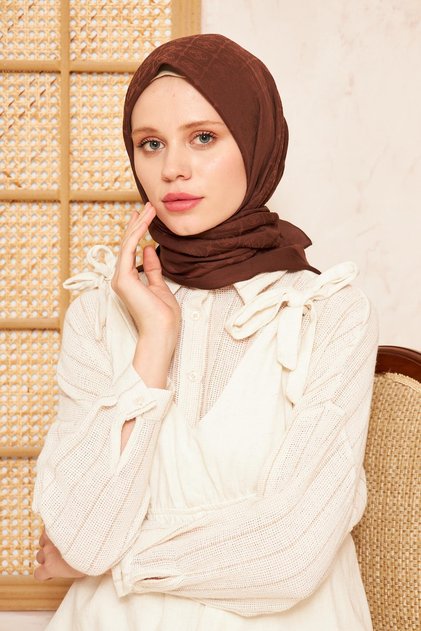 Cotton Scarf - 1030400 -931 Coffee