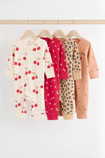 100% Organic Cotton Red Cherry Patterned 4-Piece Sleeping Bag Set Alyk79509