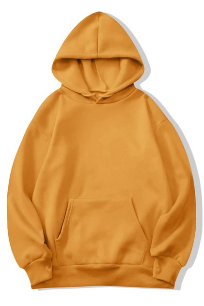 Oversize Unisex Basic Sweatshirt Hoodie Mustard