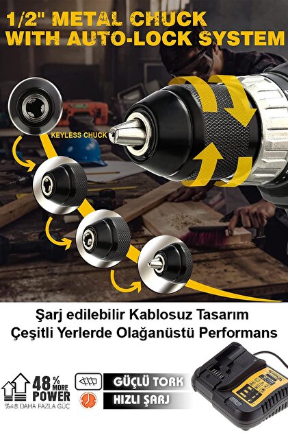ASSUR PLUS Darbeli Matkap 58vf 5ah Sjs Çift Metal Şanzuman Çift