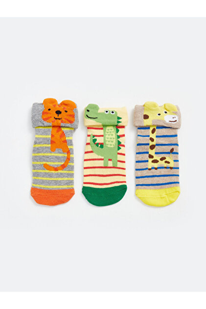 Lcwk Printed Baby Boy Socks 3-Piece