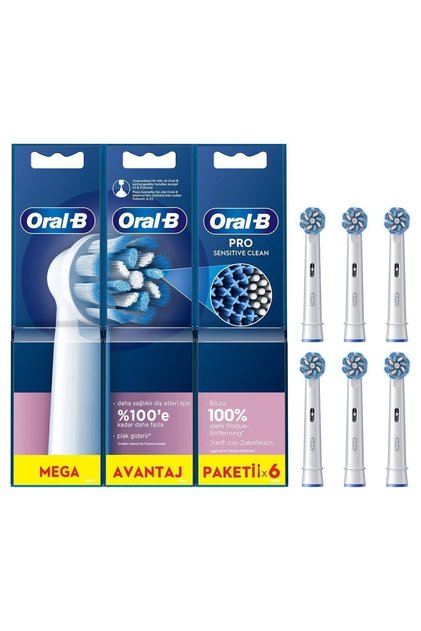 Pro Sensitive Clean 6'lı Diş Fırçası Yedek Başlığı EB60