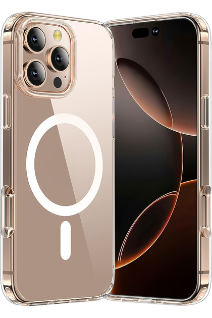 Caseji iPhone 16 Pro Max Uyumlu Gerçek Magsafe Özellikli Şeffaf