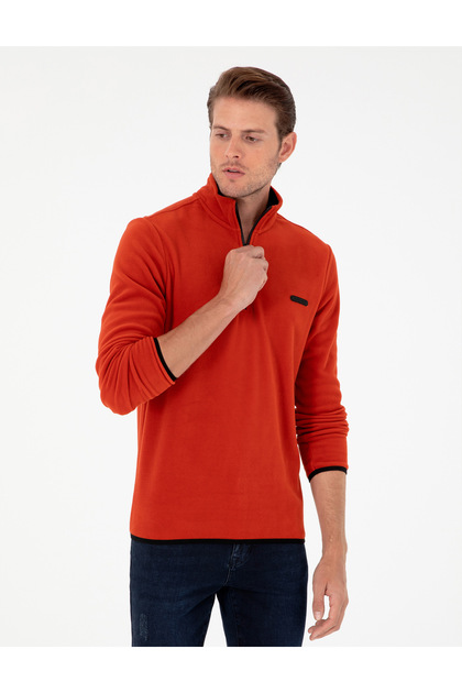Tile Regular Fit Half Zip Fleece Sweatshirt 50298973-Vr040
