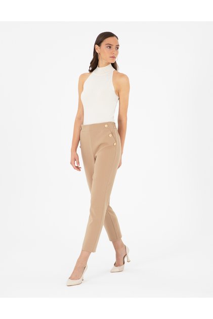 Beige Fabric Trousers 50290368 -Vr011