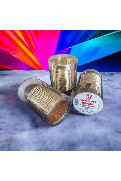 GOLD PET KAPSÜL (43x35) KAHVERENGİ ASETATLI 25'Lİ