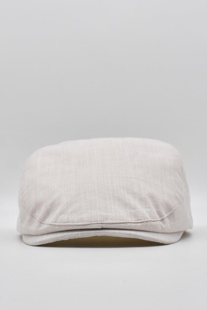 Men's 100% Cotton Linen Summer Cap Hat - Light Beige