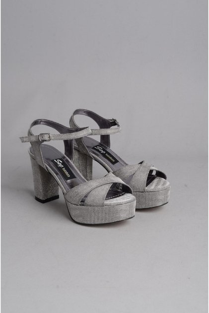 Select 1360 platform heel women's shoe (10cm) platinum glitter