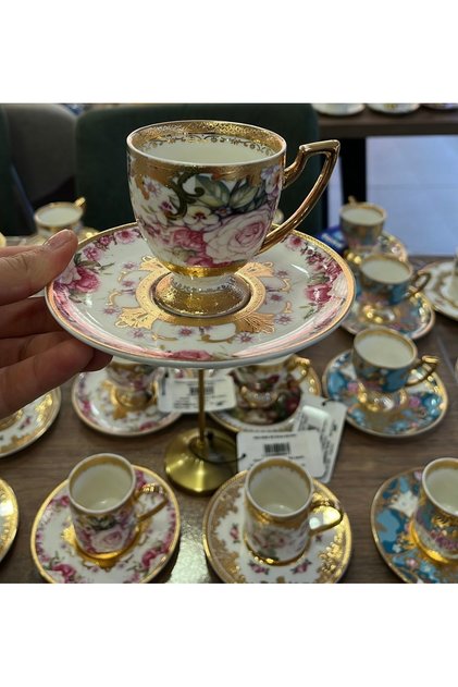 Esterhomedecor Set of Porcelain Coffee Cups for 6 People